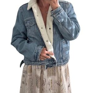 Levi's Light Blue Denim Sherpa-Lined Jacket
